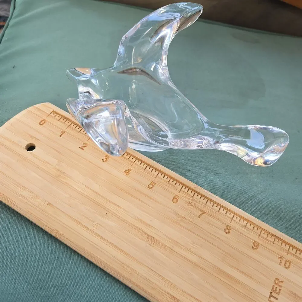 MCM vintage Crystal Bird Dove Pipe Holder Rest Ashtray Trinket Dish